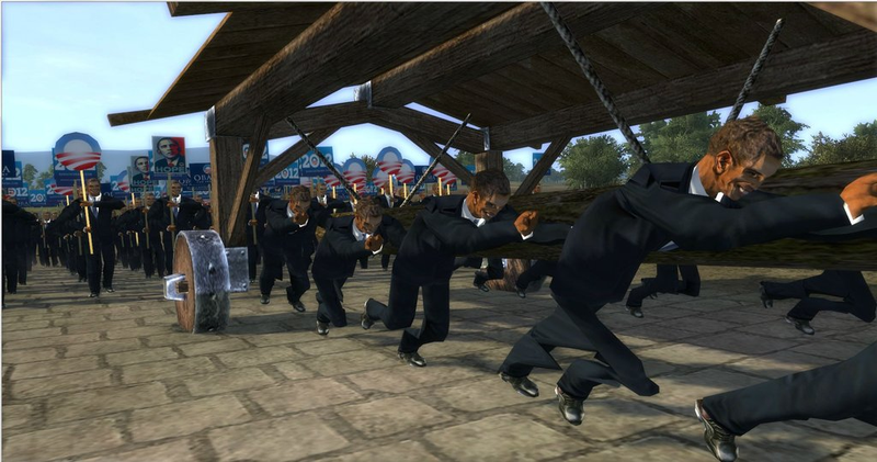 Illustration for article titled Hundreds of Obamas and Romneys Go To War In This Ridiculous-Looking Mod